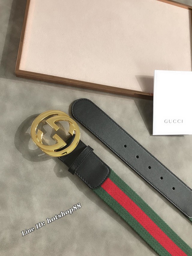 Gucci經典男士皮帶 409416 古奇拼接腰帶  jjp2262